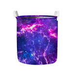 Dark Purple Universe Galaxy Space Print Collapsible Laundry Basket