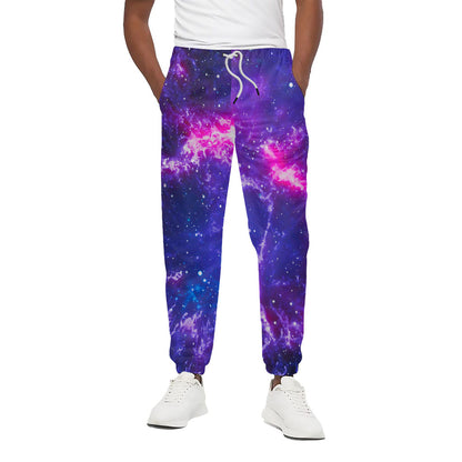 Dark Purple Universe Galaxy Space Print Cotton Pants
