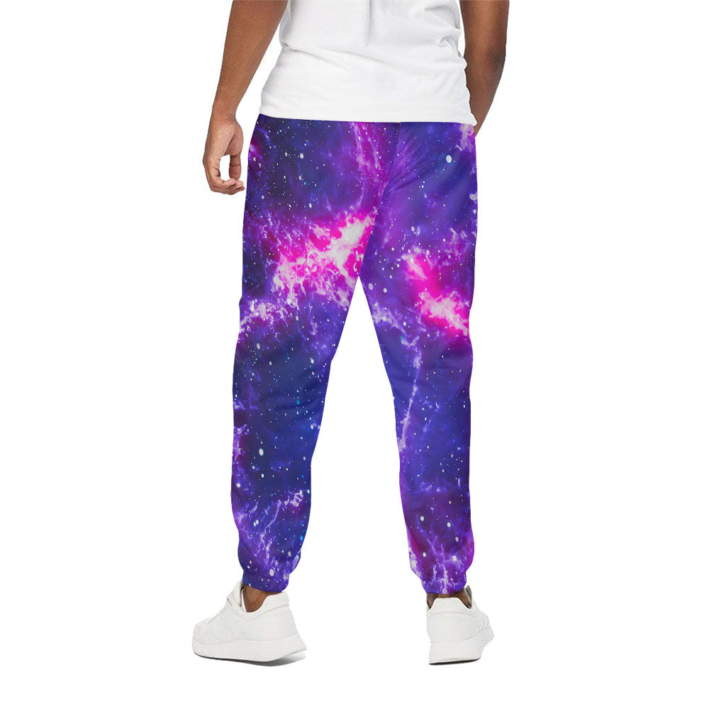 Dark Purple Universe Galaxy Space Print Cotton Pants
