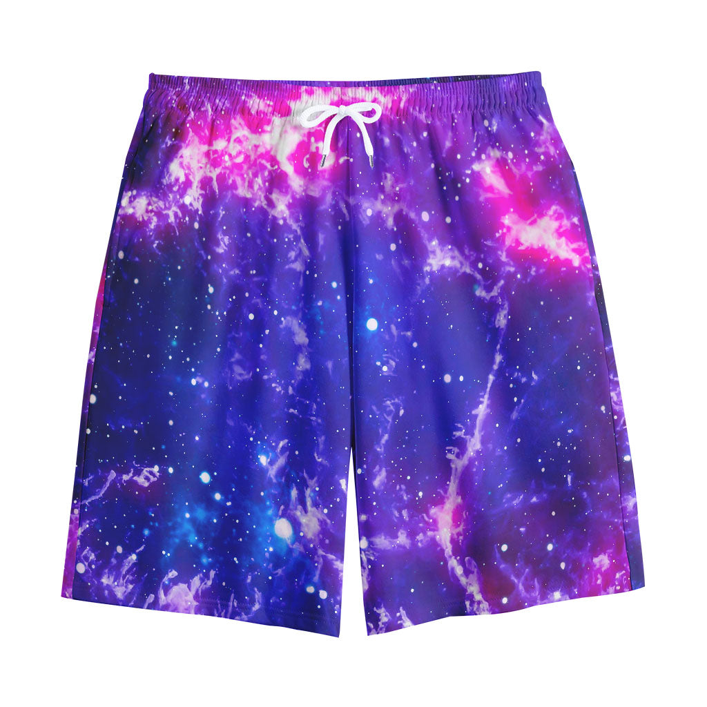 Dark Purple Universe Galaxy Space Print Cotton Shorts