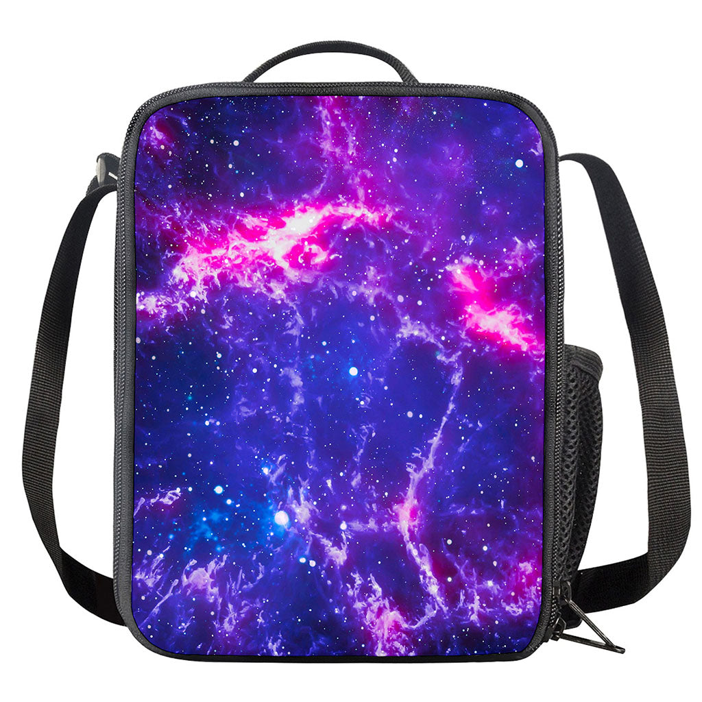 Dark Purple Universe Galaxy Space Print Crossbody Lunch Bag