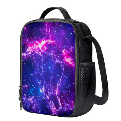 Dark Purple Universe Galaxy Space Print Crossbody Lunch Bag