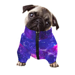 Dark Purple Universe Galaxy Space Print Dog Zip Up Jacket