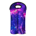 Dark Purple Universe Galaxy Space Print Double Neoprene Wine Tote