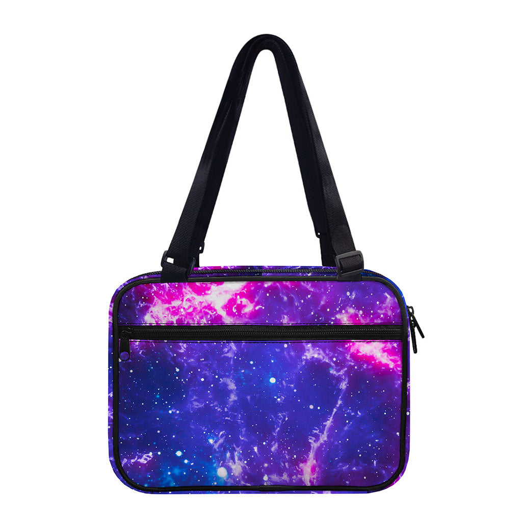 Dark Purple Universe Galaxy Space Print Double Strap Bible Bag