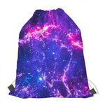 Dark Purple Universe Galaxy Space Print Drawstring Bag