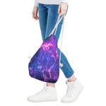 Dark Purple Universe Galaxy Space Print Drawstring Bag