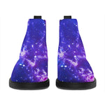 Dark Purple Universe Galaxy Space Print Flat Ankle Boots