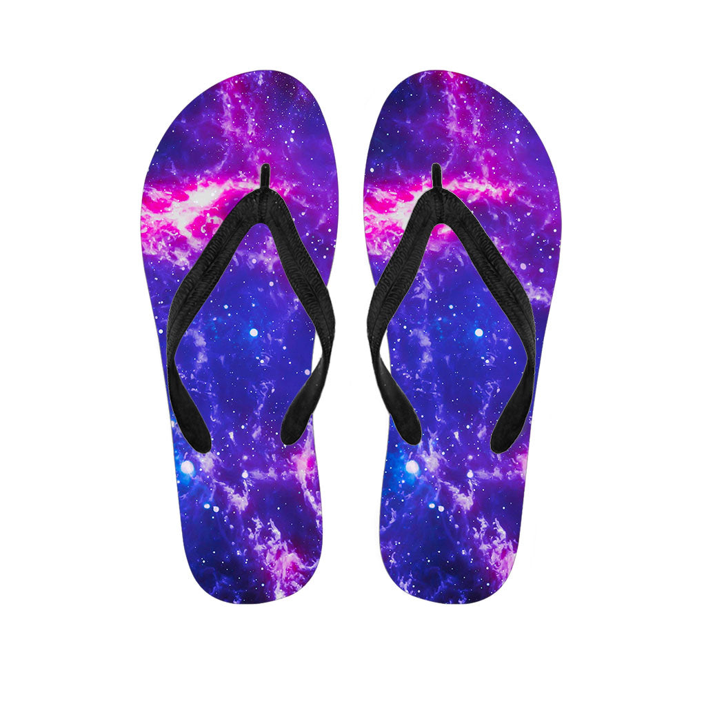 Dark Purple Universe Galaxy Space Print Flip Flops