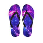 Dark Purple Universe Galaxy Space Print Flip Flops