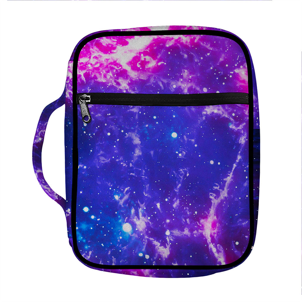 Dark Purple Universe Galaxy Space Print Front Pocket Bible Bag