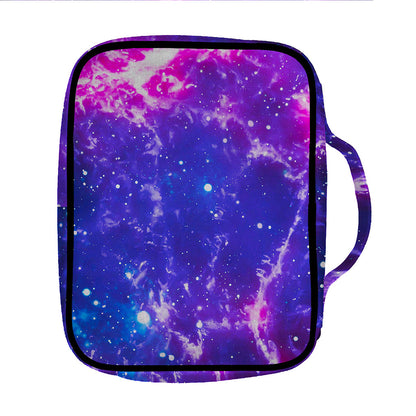 Dark Purple Universe Galaxy Space Print Front Pocket Bible Bag