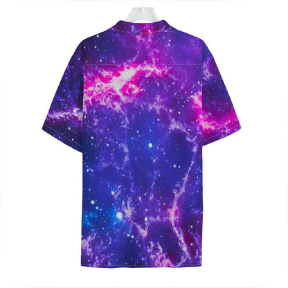 Dark Purple Universe Galaxy Space Print Hawaiian Shirt