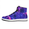 Dark Purple Universe Galaxy Space Print High Top Leather Sneakers