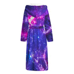 Dark Purple Universe Galaxy Space Print Hooded Bathrobe