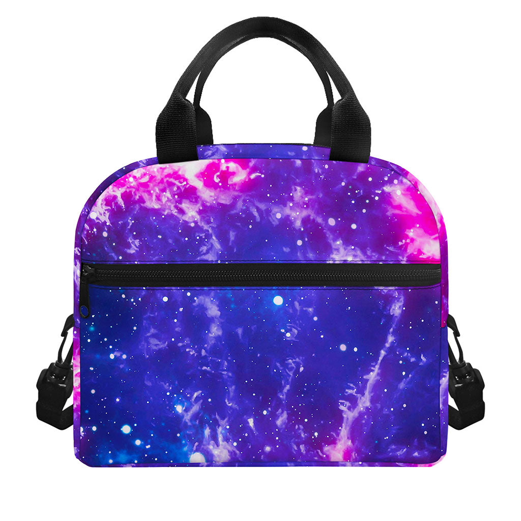 Dark Purple Universe Galaxy Space Print Insulated Lunch Bag