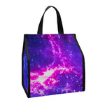 Dark Purple Universe Galaxy Space Print Insulated Lunch Tote