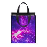 Dark Purple Universe Galaxy Space Print Insulated Lunch Tote