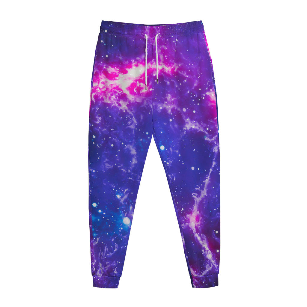 Dark Purple Universe Galaxy Space Print Jogger Pants