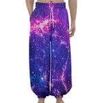 Dark Purple Universe Galaxy Space Print Lantern Pants
