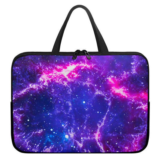 Dark Purple Universe Galaxy Space Print Laptop Sleeve With Handle
