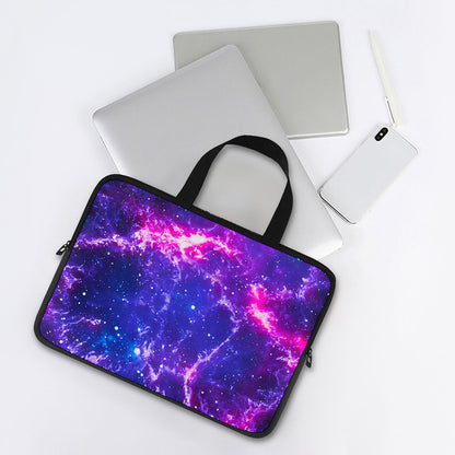 Dark Purple Universe Galaxy Space Print Laptop Sleeve With Handle