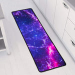 Dark Purple Universe Galaxy Space Print Long Kitchen Mat