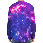 Dark Purple Universe Galaxy Space Print Long Sleeve Baseball Jersey