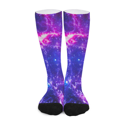 Dark Purple Universe Galaxy Space Print Long Socks