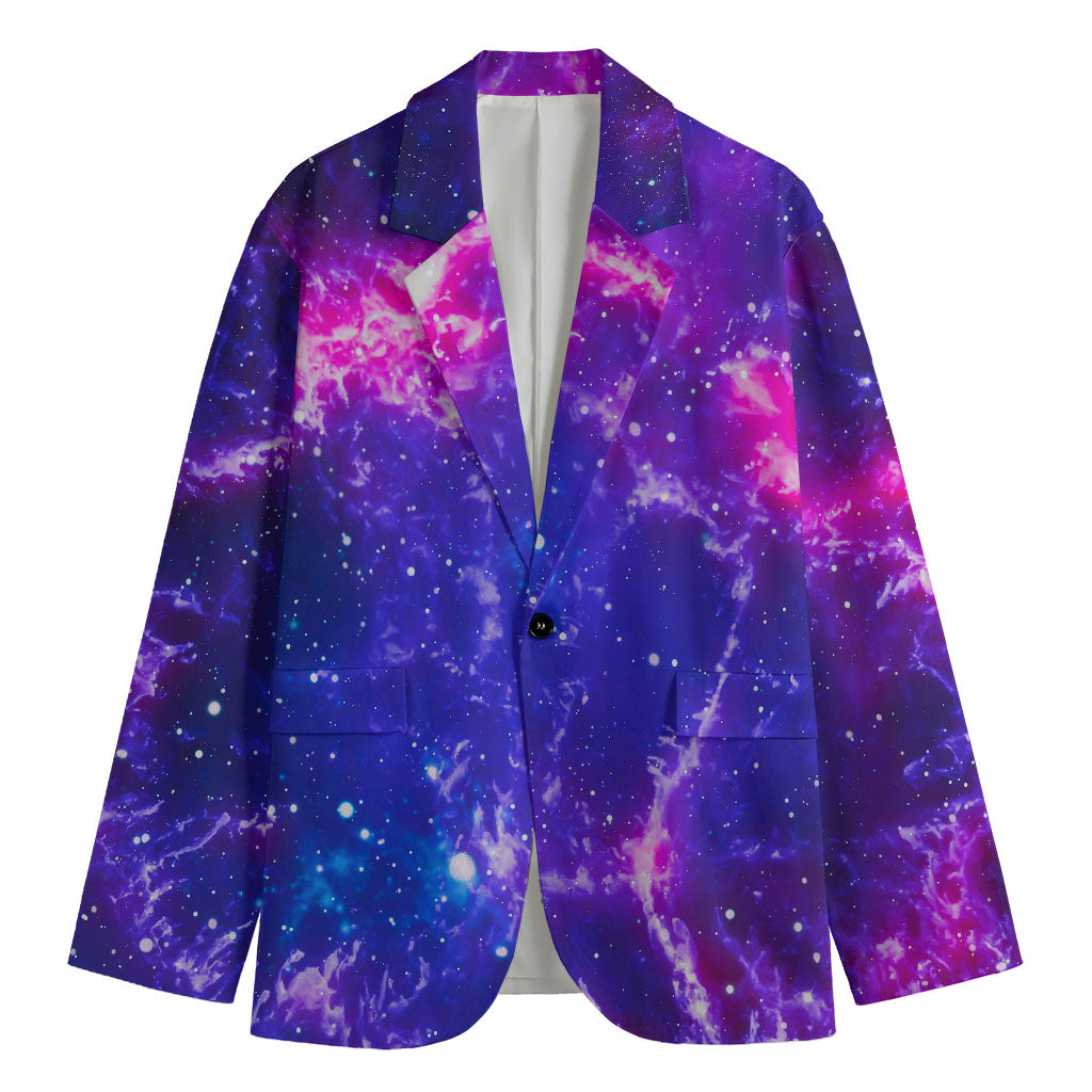 Dark Purple Universe Galaxy Space Print Men's Blazer