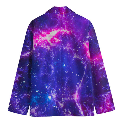 Dark Purple Universe Galaxy Space Print Men's Blazer