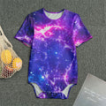 Dark Purple Universe Galaxy Space Print Men's Bodysuit