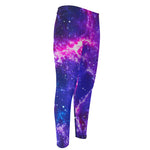 Dark Purple Universe Galaxy Space Print Men's Compression Pants