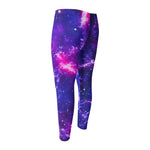 Dark Purple Universe Galaxy Space Print Men's Compression Pants