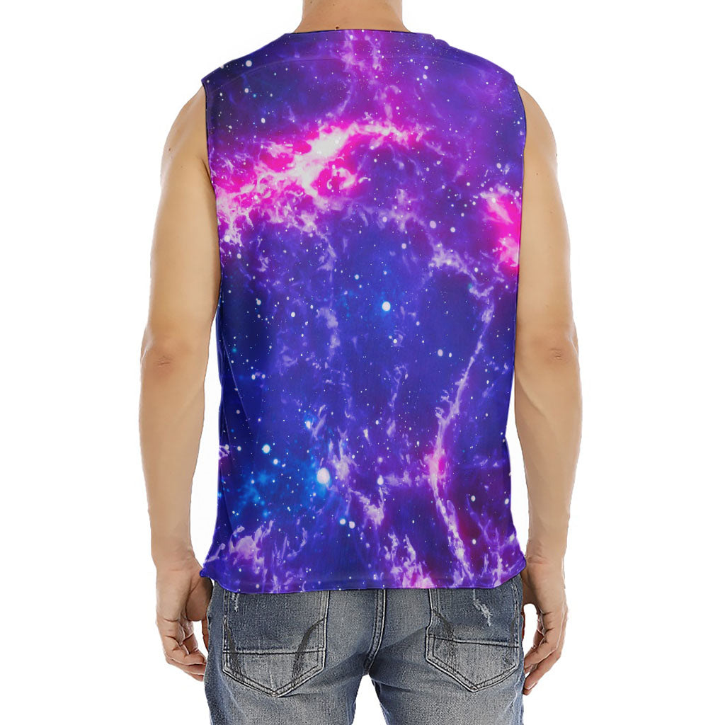 Dark Purple Universe Galaxy Space Print Men's Fitness Tank Top