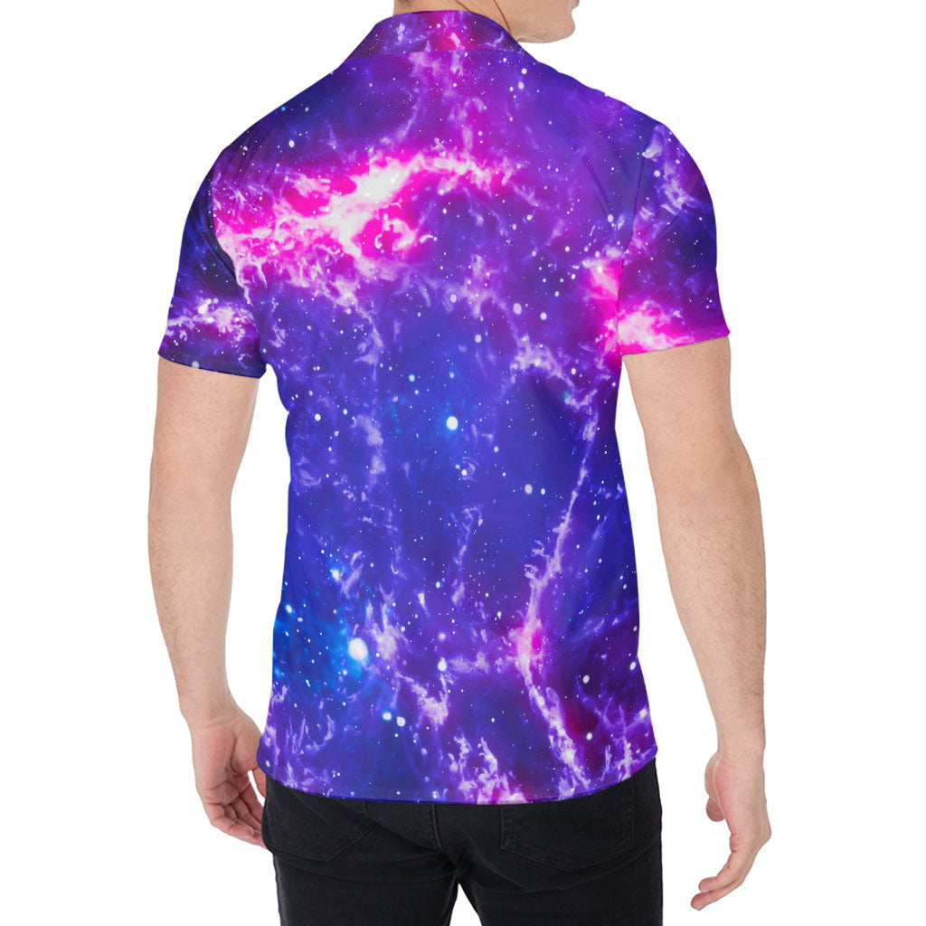 Dark Purple Universe Galaxy Space Print Men's Shirt
