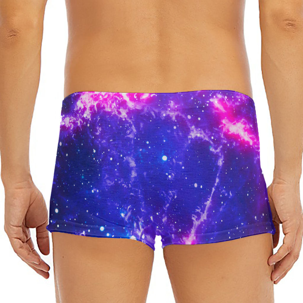 Dark Purple Universe Galaxy Space Print Men's Short Boxer Briefs