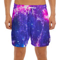 Dark Purple Universe Galaxy Space Print Men's Split Running Shorts