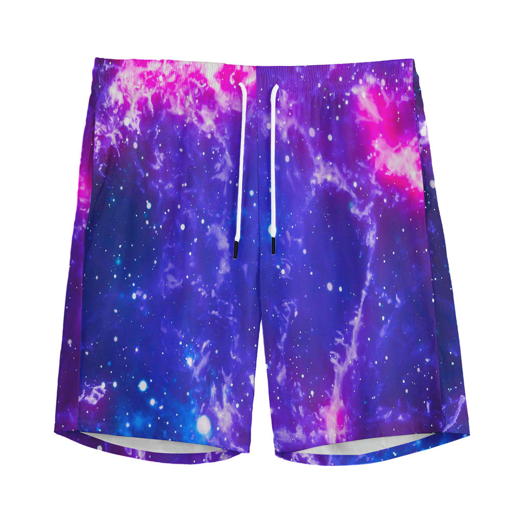 Dark Purple Universe Galaxy Space Print Men's Sports Shorts