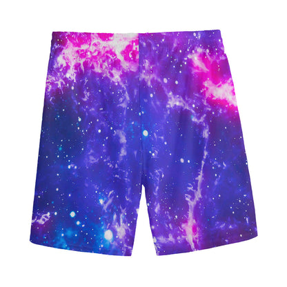 Dark Purple Universe Galaxy Space Print Men's Sports Shorts