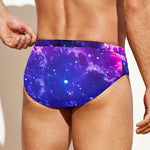 Dark Purple Universe Galaxy Space Print Men's Swim Briefs