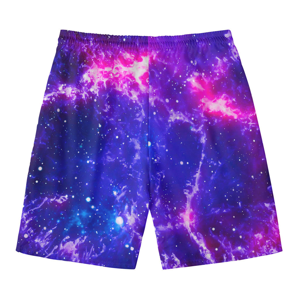 Dark Purple Universe Galaxy Space Print Men's Swim Trunks