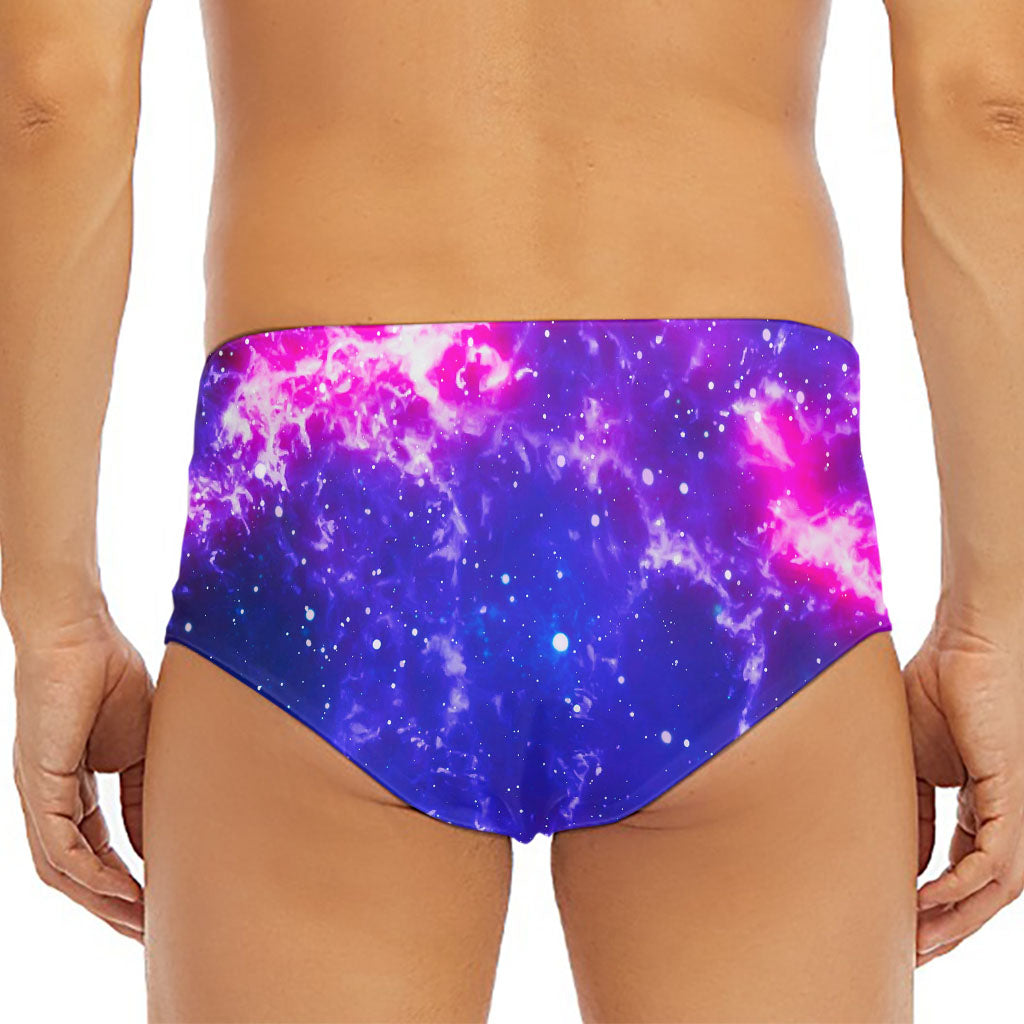 Dark Purple Universe Galaxy Space Print Men's Triangle Swim Briefs
