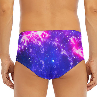 Dark Purple Universe Galaxy Space Print Men's Triangle Swim Briefs