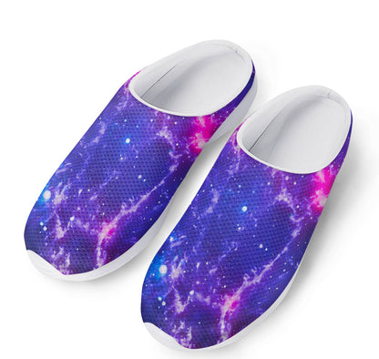 Dark Purple Universe Galaxy Space Print Mesh Casual Shoes