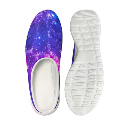 Dark Purple Universe Galaxy Space Print Mesh Casual Shoes