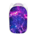 Dark Purple Universe Galaxy Space Print Mesh Laundry Hamper