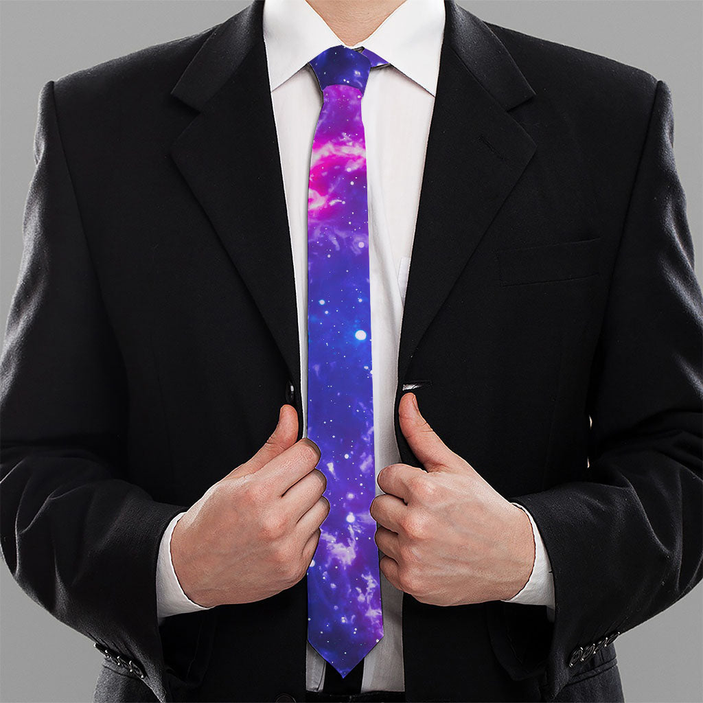 Dark Purple Universe Galaxy Space Print Necktie