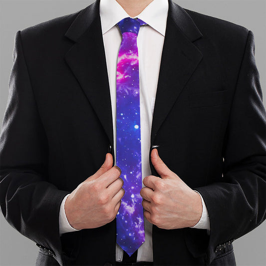 Dark Purple Universe Galaxy Space Print Necktie
