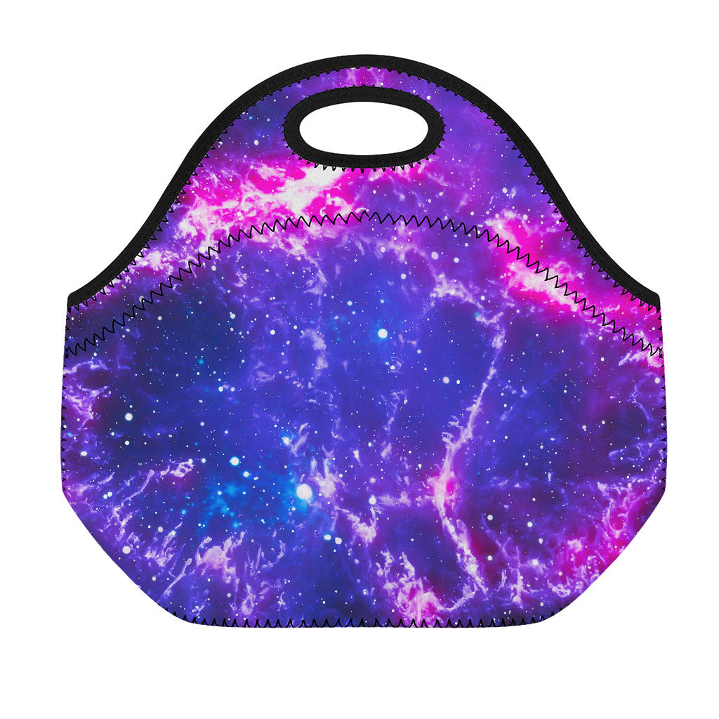 Dark Purple Universe Galaxy Space Print Neoprene Lunch Bag